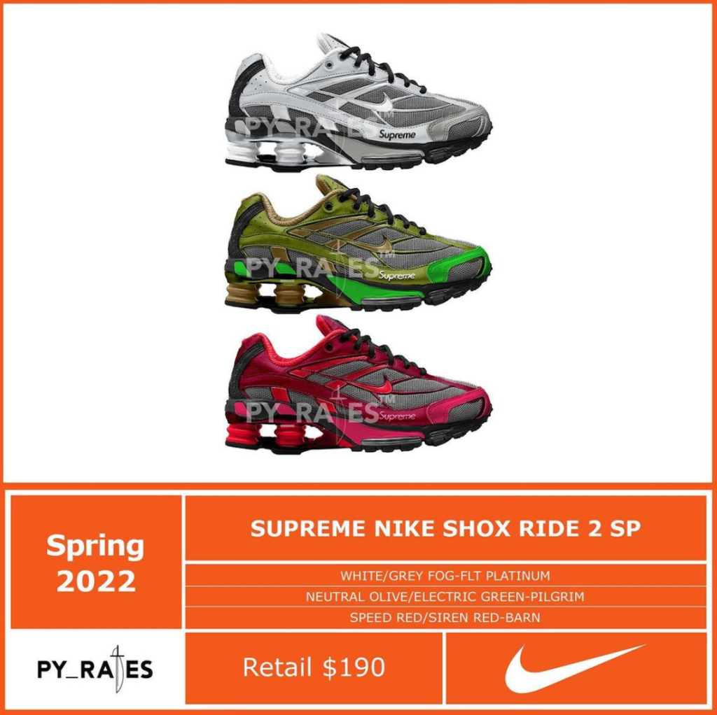 Supreme Nike Shox Ride 2 Fecha de Lanzamiento