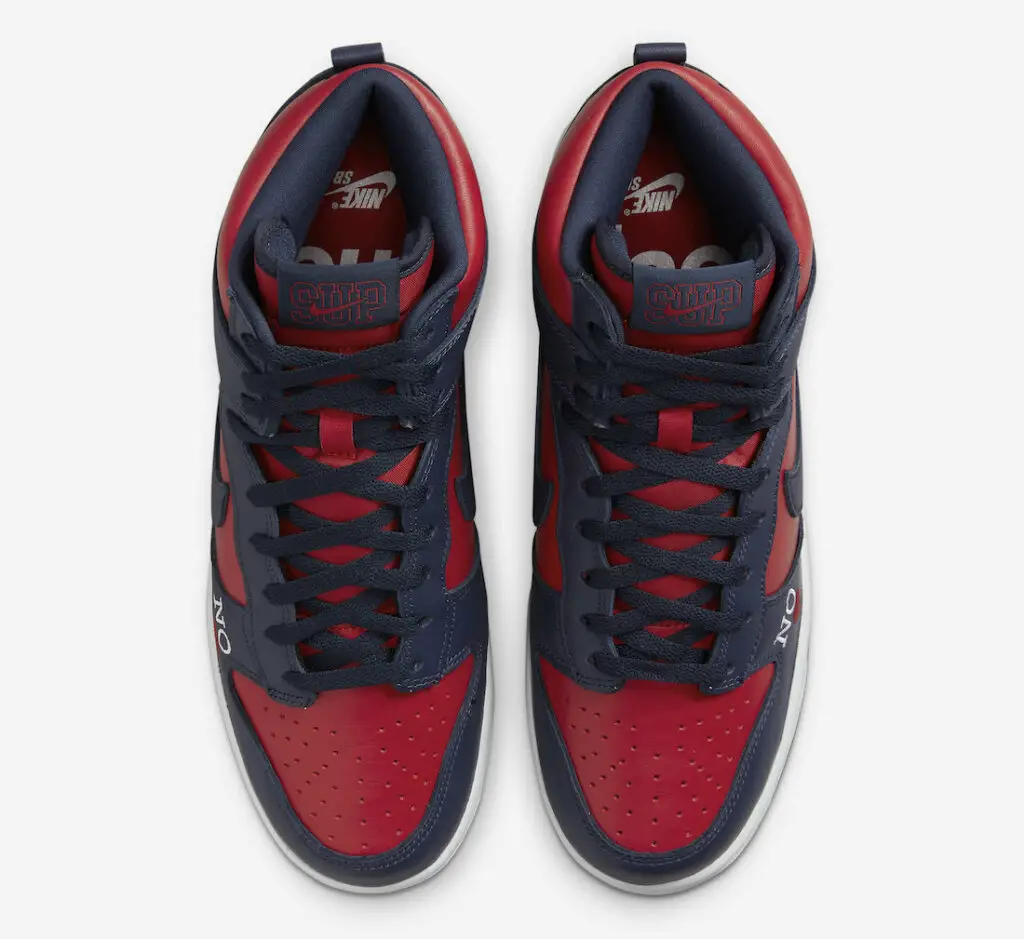 Supreme Nike SB Dunk High By Any Means Navy Red N3741-600 Fecha de Lanzamiento