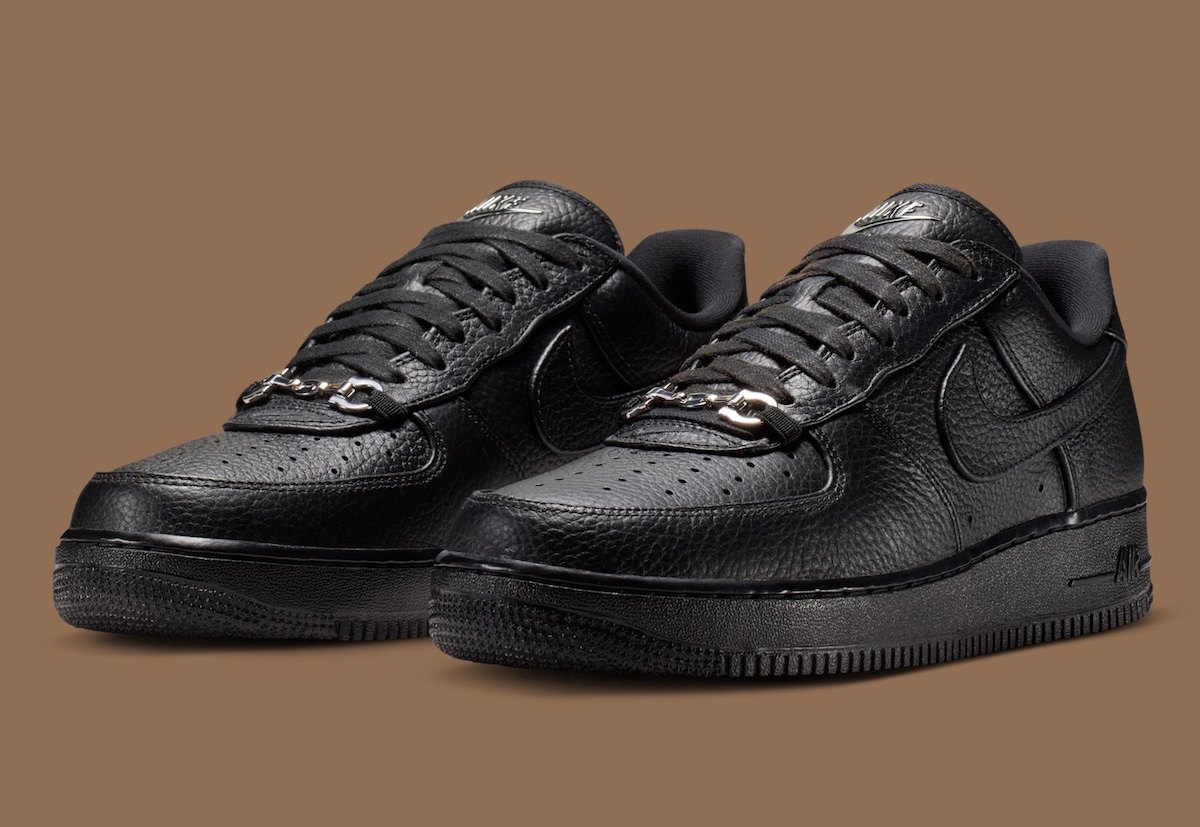 Nike Air Force 1 Low “Black Leather” Adds A Loafer Buckle Twist