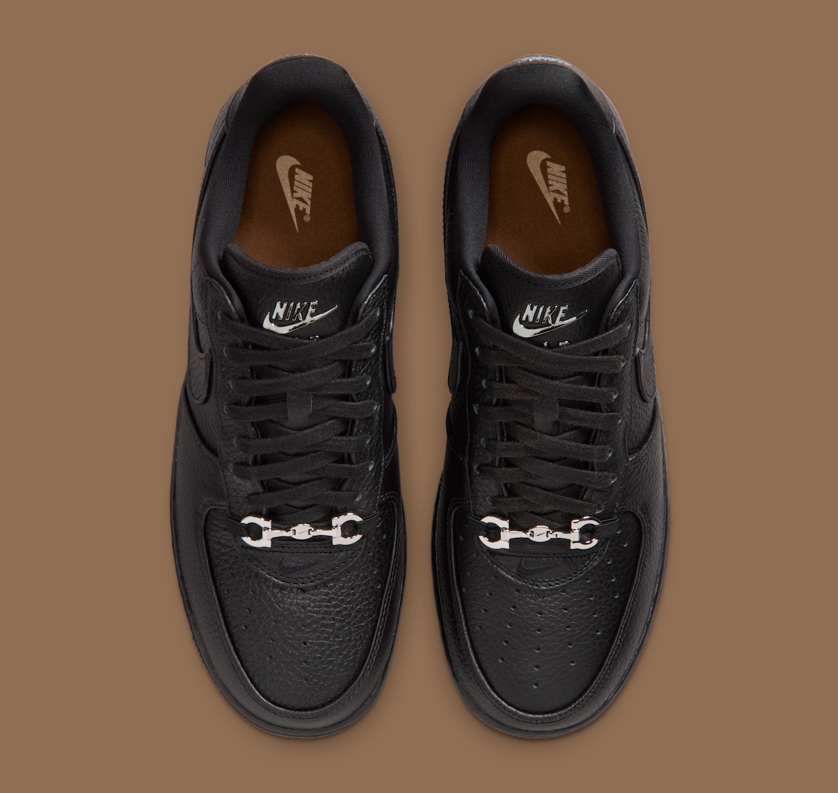 Nike Air Force 1 Low “Black Leather” Adds A Loafer Buckle Twist