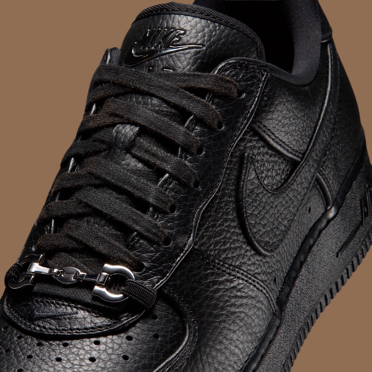 Nike Air Force 1 Low “Black Leather” Adds A Loafer Buckle Twist