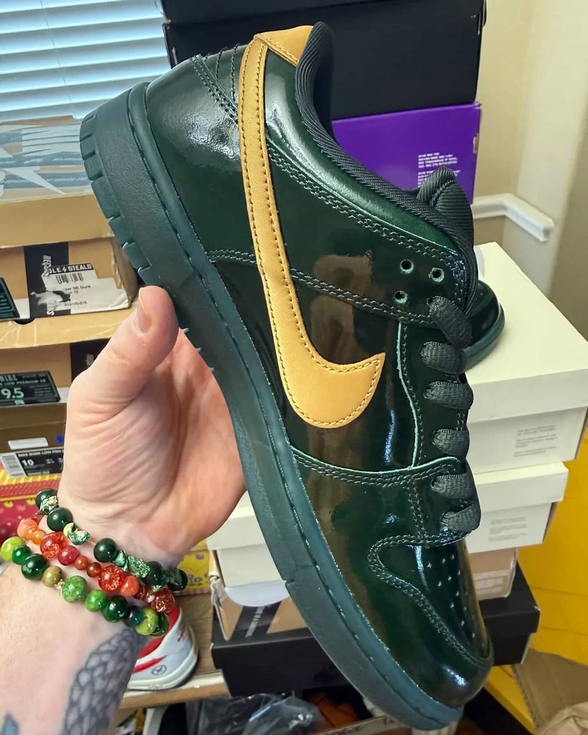 Nike SB Dunk Low “Green Patent” Reveals 25th Anniversary Details